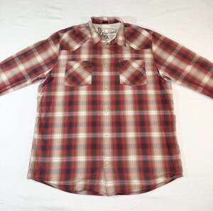 Bullhead Men's XXL Red Plaid Long Sleeve Western Pearl Snap Shirt